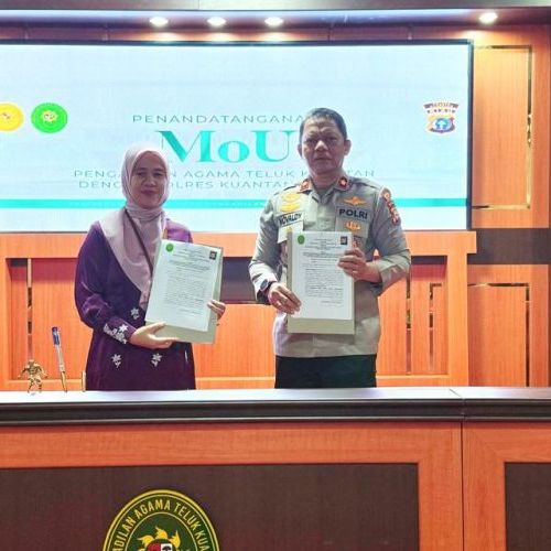 Penandatanganan MoU PA Teluk Kuantan dengan Polres Kuansing