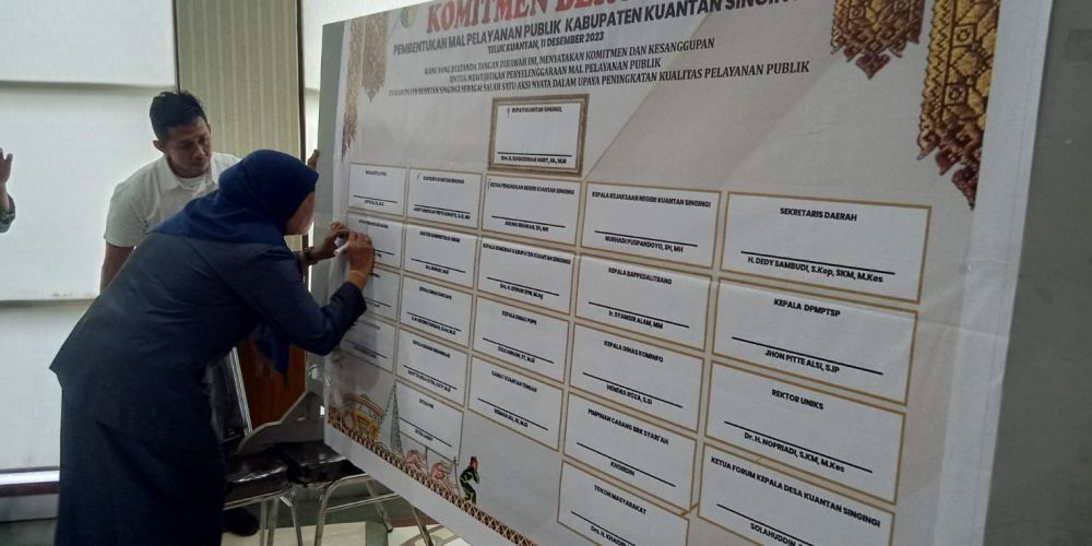Penandatanganan Komitmen Bersama Pembentukan Mal Pelayanan Publik Kab. Kuansing