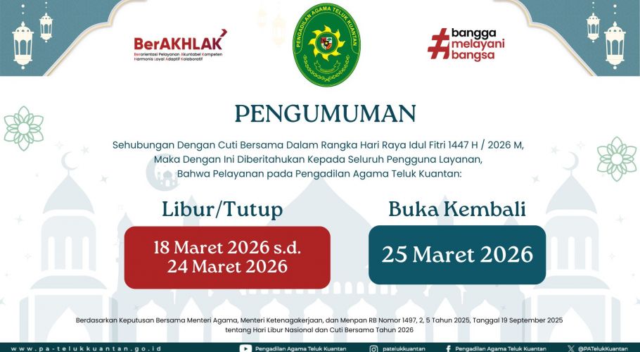 Cuti Bersama Idul Fitri 1447H/2026M